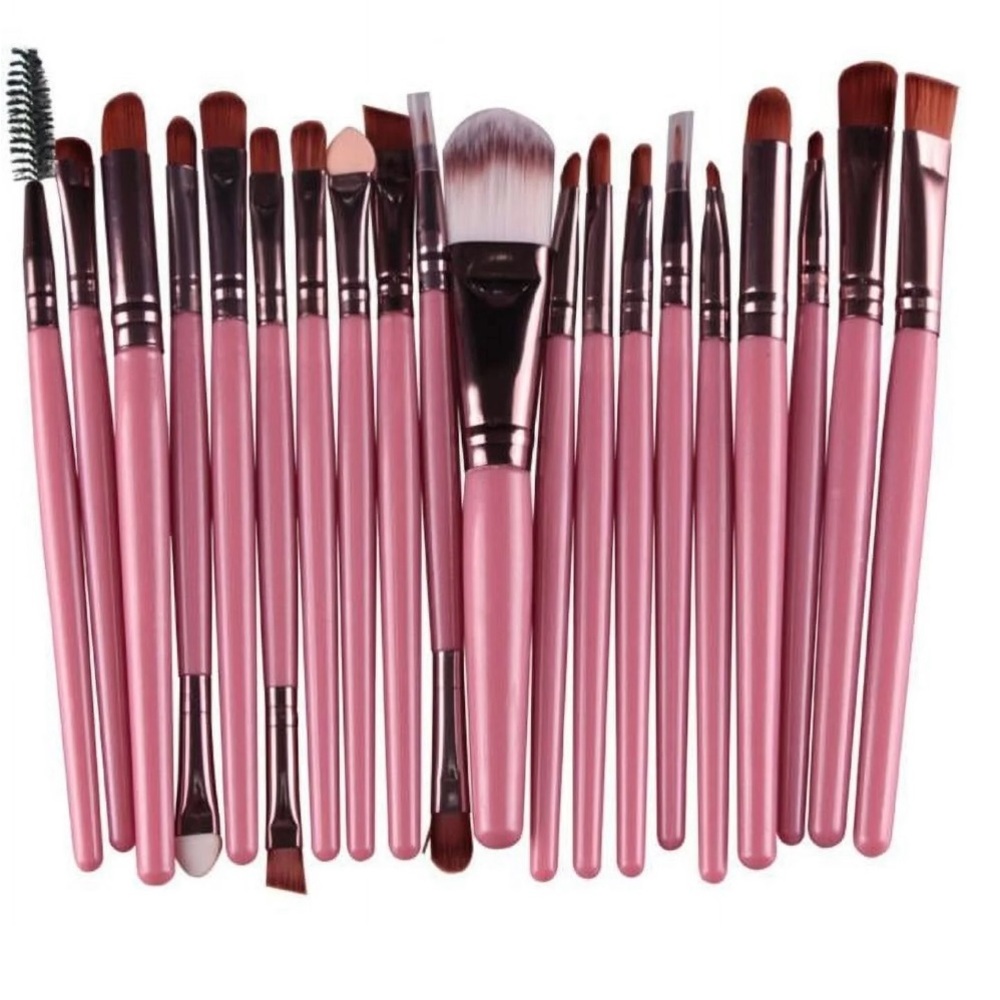 20 pcs Pink Makeup Brush Set